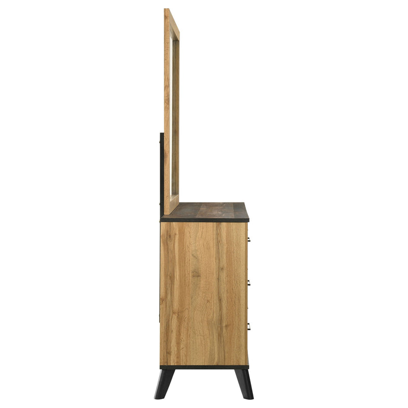Georgina - 6 Drawer Dresser With Mirror - Natural Wood