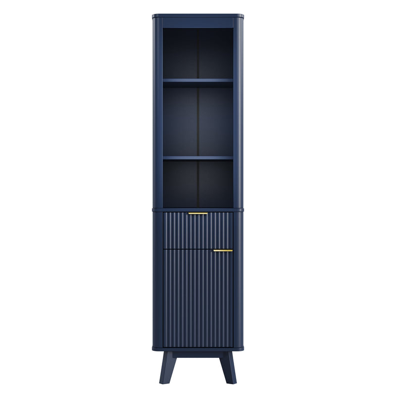 Tall Bathroom Storage Cabinet With Adjustable Shelves And 1 Drawer & Door