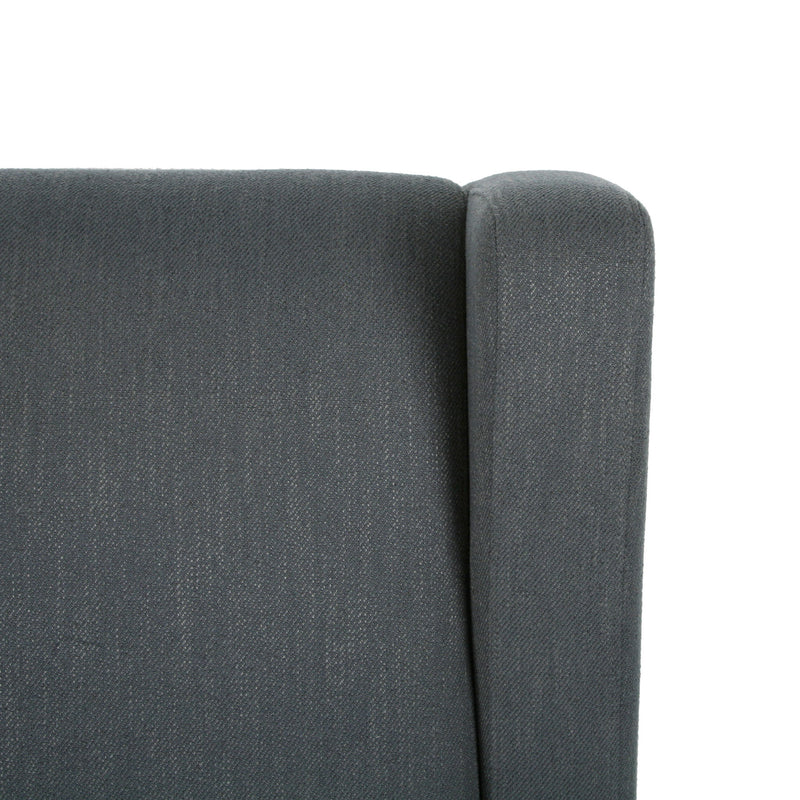 Landau - Contemporary Fabric Upholstered Swivel Recliner - Charcoal