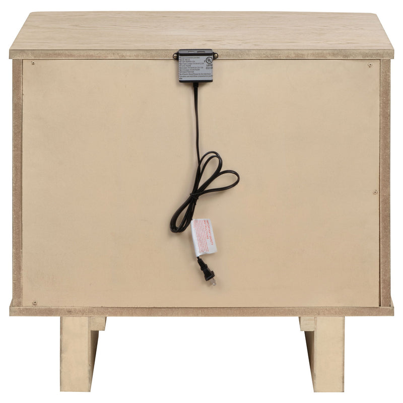 Kimpton - 2 Drawer Nightstand With USB Charging Ports - Beige