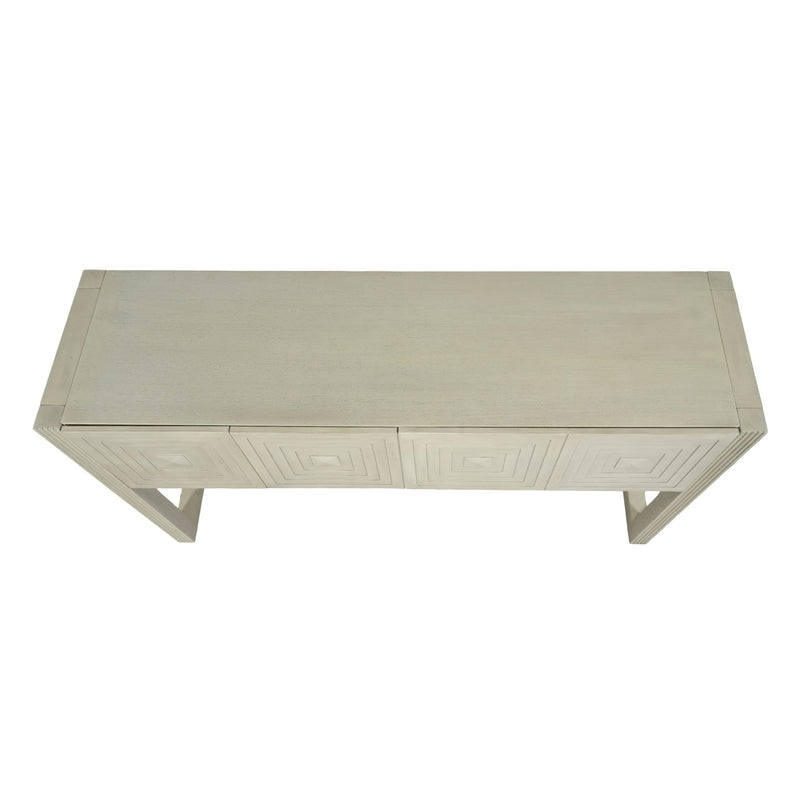 Geometric Carved Console Table With 3 Soft Close Drawers