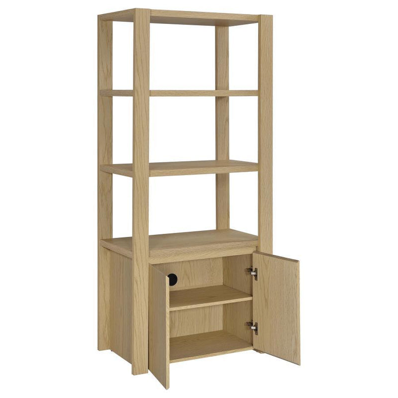 Laurelton - 3-Shelf Media Tower Tall Pier Cabinet - Light Oak