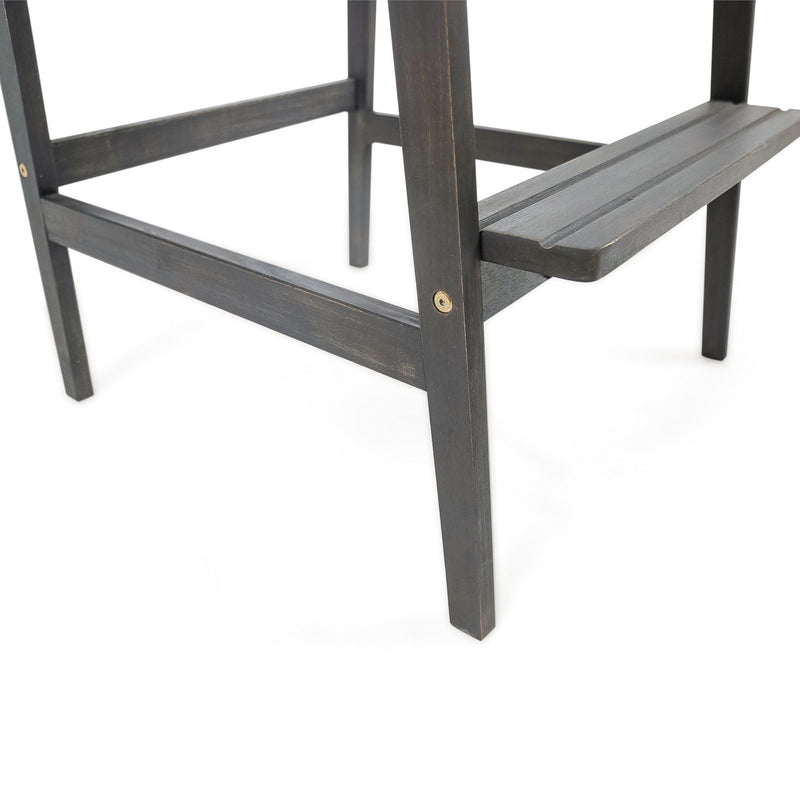 Outdoor Acacia Wood Adirondack Barstools (Set of 2)