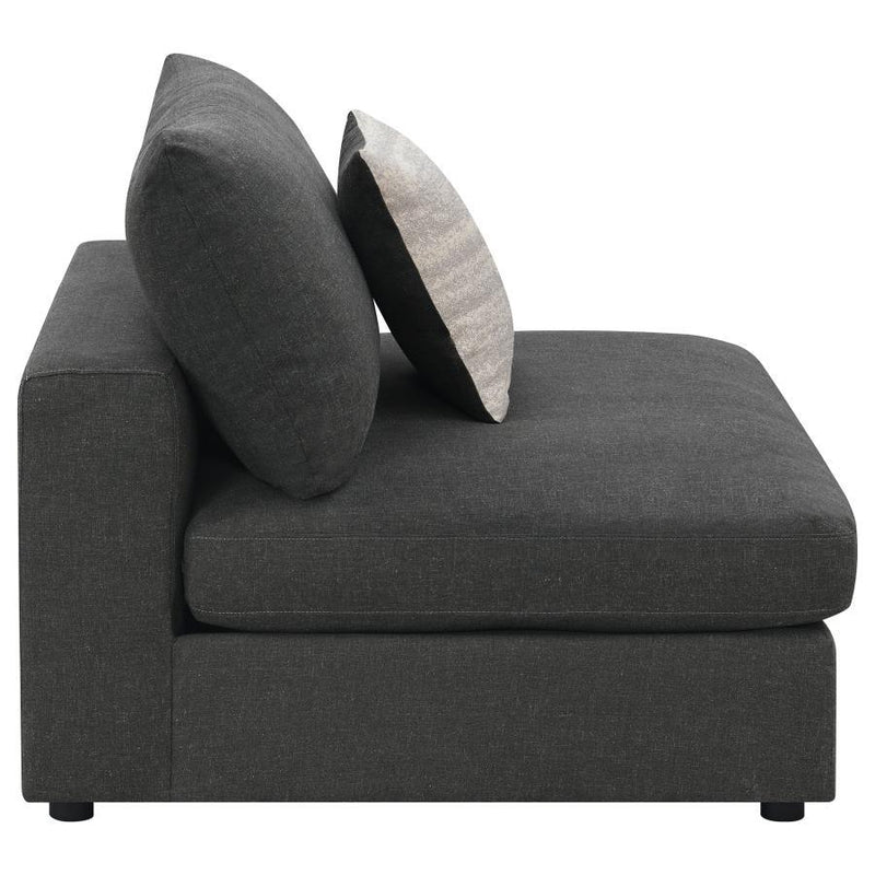 Serene - Upholstered Armless Chair - Charcoal