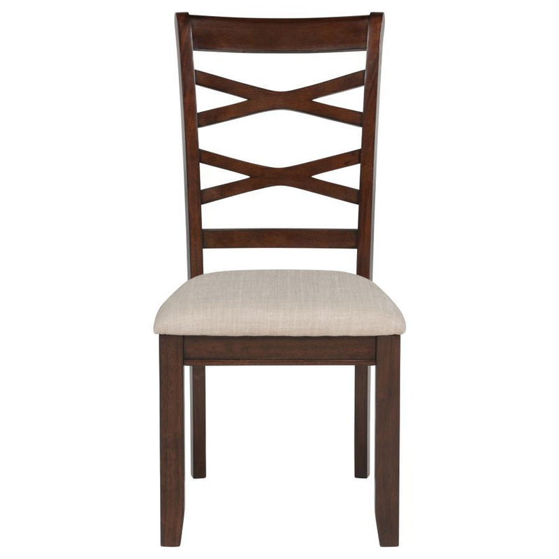 Barton - 5 Piece Round Wood Dining Table Set - Dark Brown