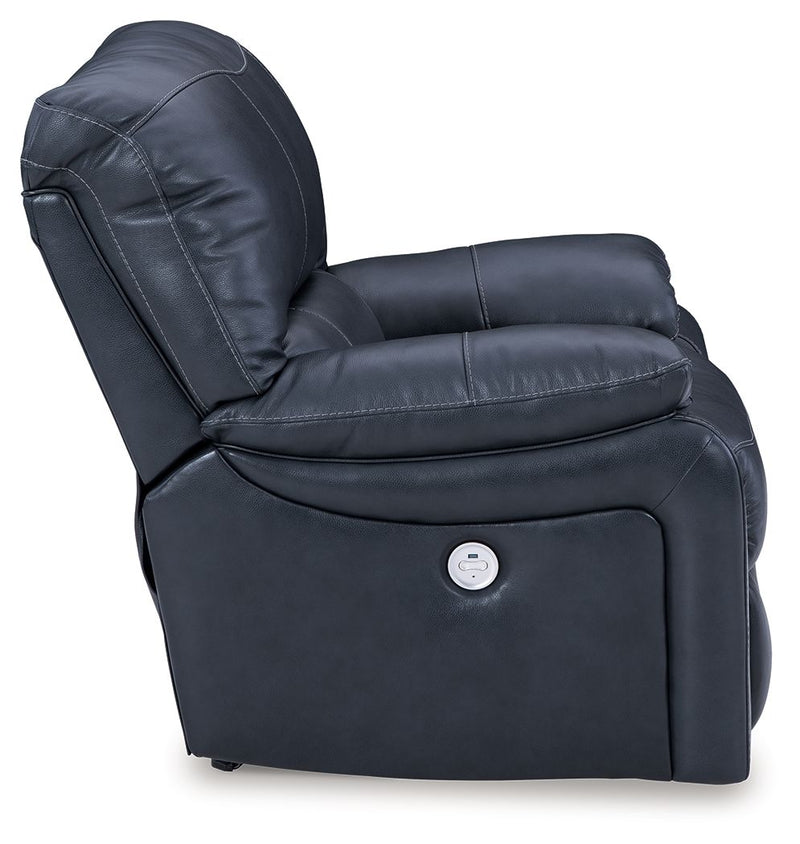 Leesworth - 3 Pc. - Power Reclining Sofa, Power Reclining Loveseat, Power Rocker Recliner - Ocean