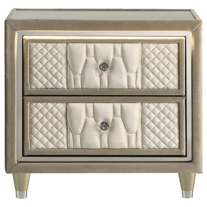 Lorient - 2-Drawer LED Nightstand With USB