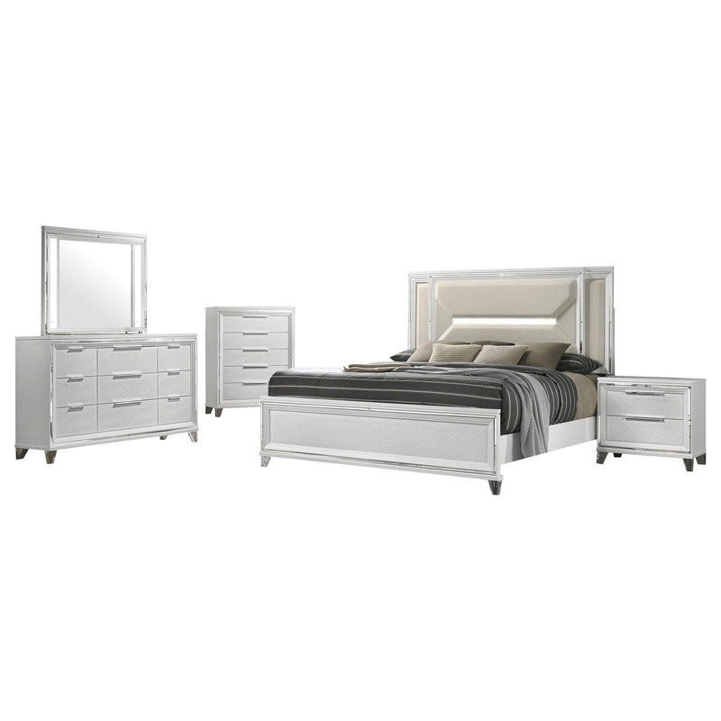 Marmore 5-piece California King Bedroom Set White