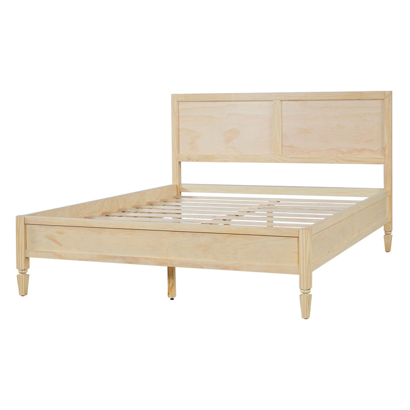 Classic Platform Bed Frame With Panel Headboard
