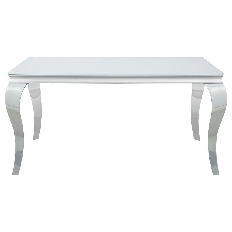 Carone 5-piece 61-inch Rectangular White Glass Dining Set Teal