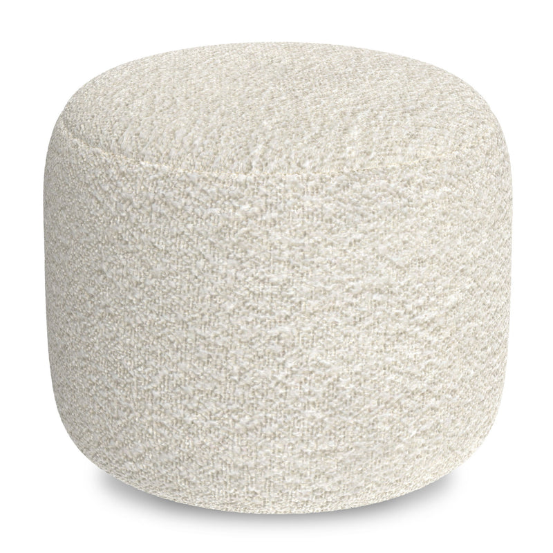 Chantal - Round Pouf - White