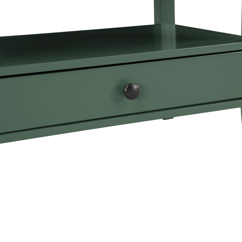 Newland - Storage Nightstand With Drawer And Pull Out Tray - Antique Green