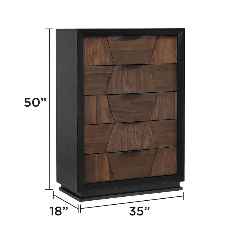 Houston - 5 Drawer Chest - Walnut