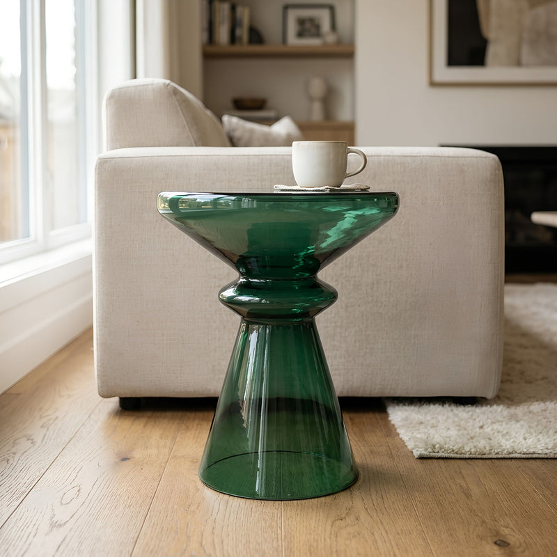 Aventura - Sculptural Blown Glass Accent Table - Green