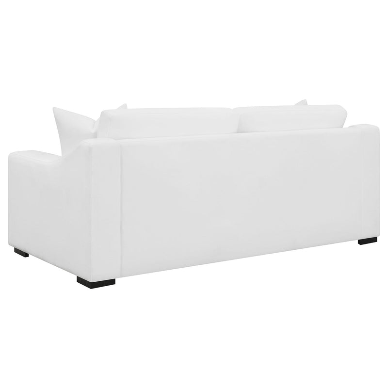 Chelan - 2 Piece Upholstered Sloped Arm Sofa Set - White