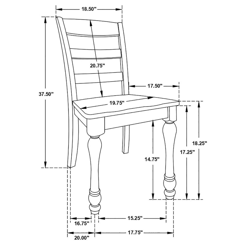 Madelyn Wood Dining Side Chair Coastal White (Set of 2)