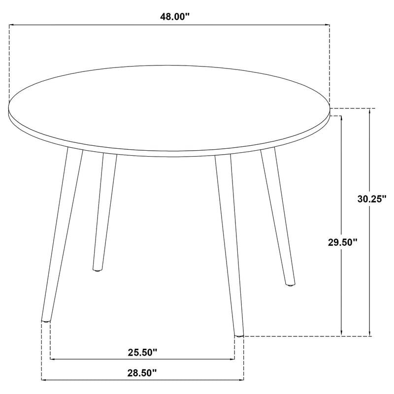 Andrews 5-piece Round Dining Table Set Light Ash and Black