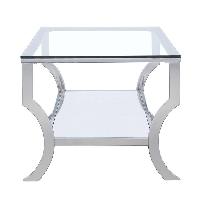 Saide Rectangular Glass Top Coffee Table Chrome