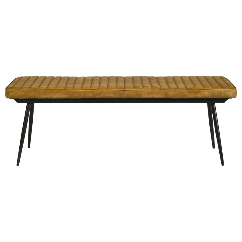 Tufted Cushion Side Bench With Tapered Legs