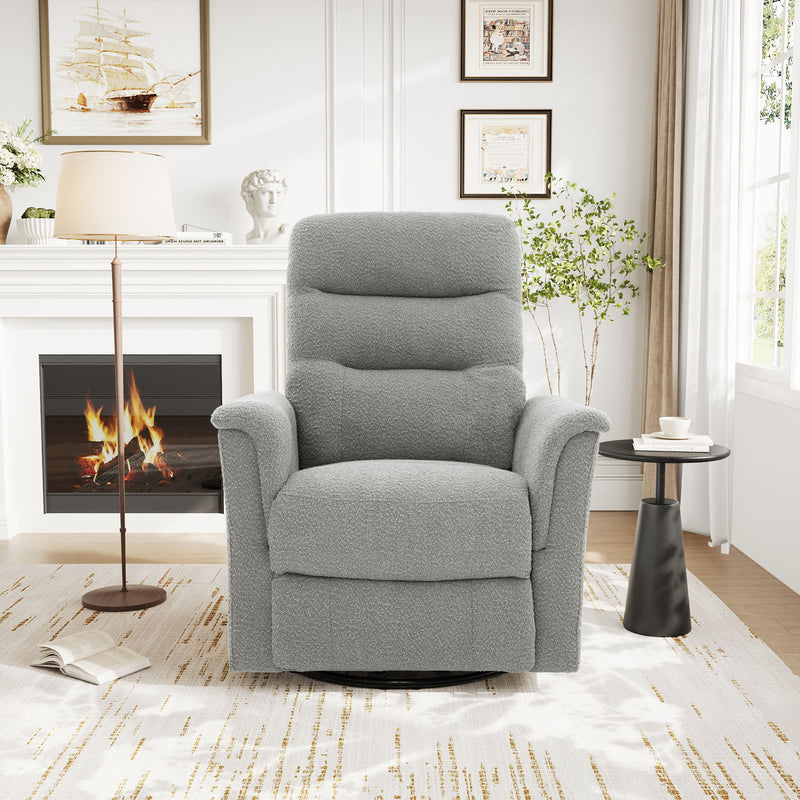 Manual Recliner Chair With 8 Point Massage And Swivel Function