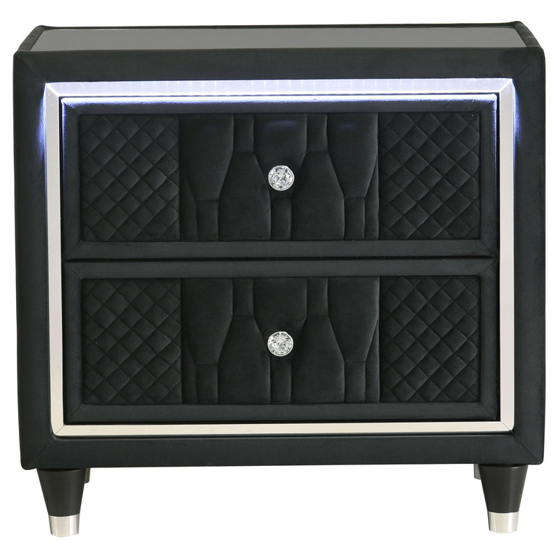 Mika - 2 Drawer LED Nightstand With USB