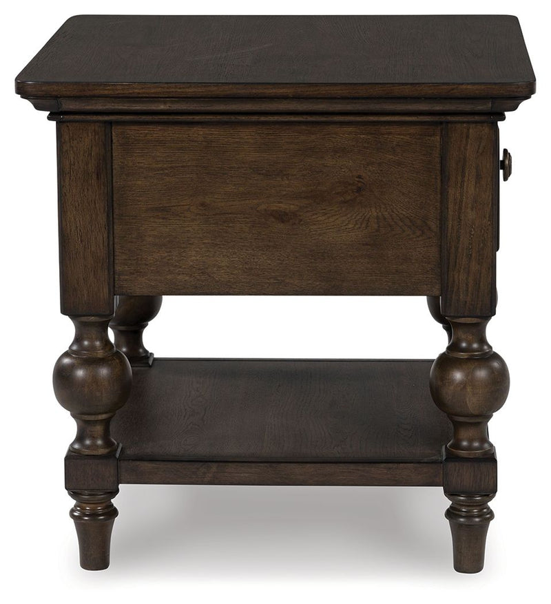 Veramond - Square End Table - Dark Brown