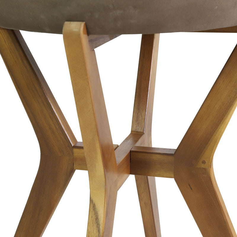 Yukon - Contemporary Side Table With Lightweight Concrete Top And Acacia Wood Frame - Gray