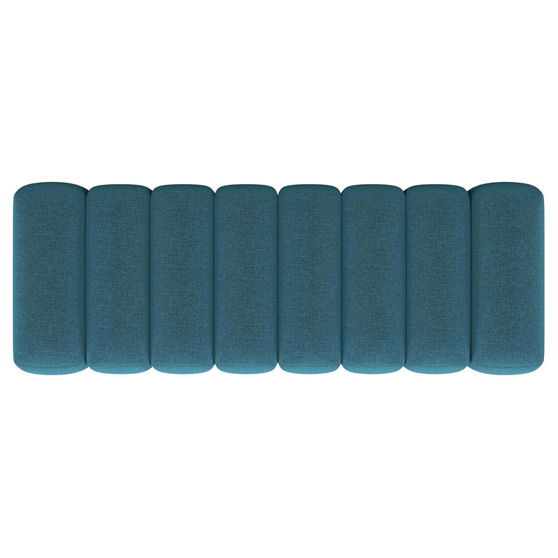 Summer Fabric Upholstered Tufted Accent Bench Peacock Blue