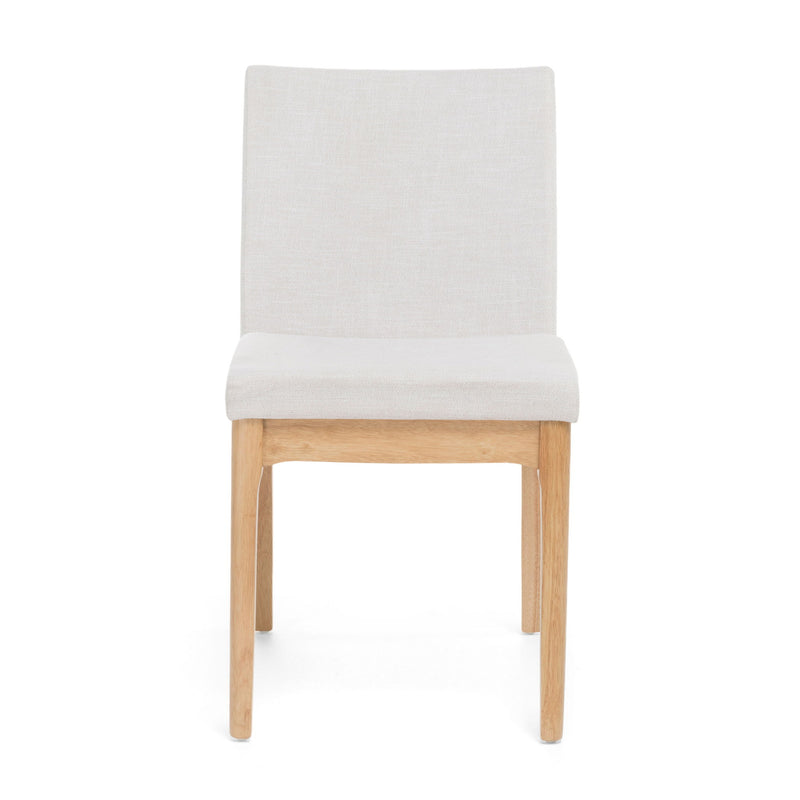 Contemporary Dining Chair (Set of 2) With Upholstered Legs - Light Beige