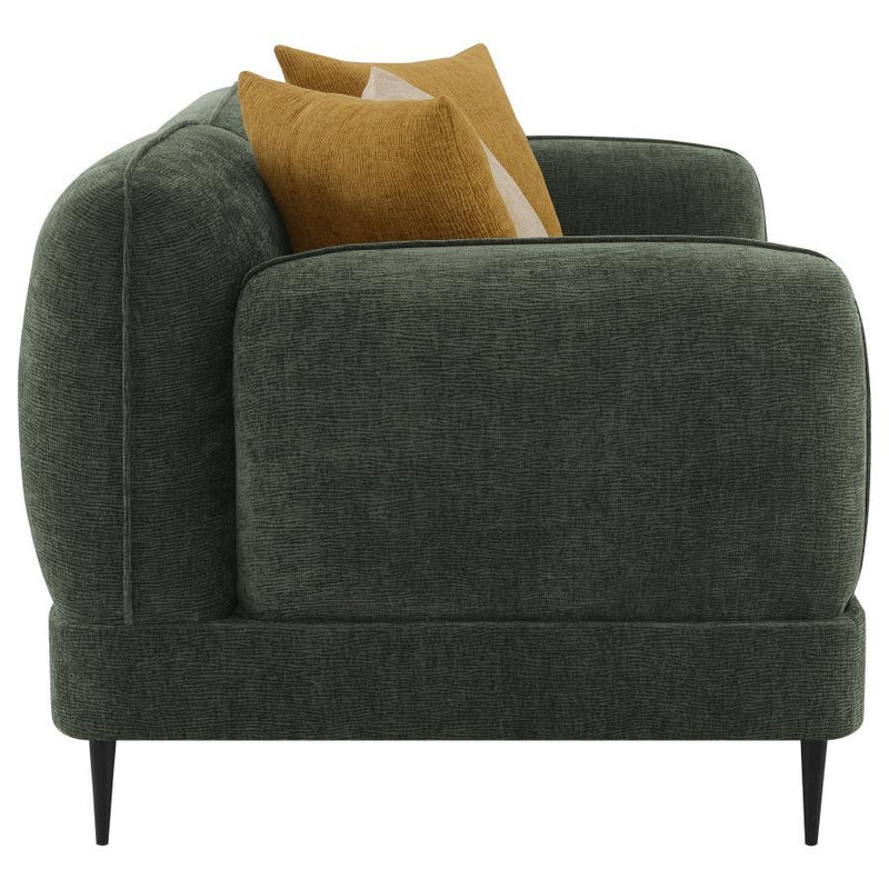 Jade - Chenille Upholstered Modern Track Arm Loveseat