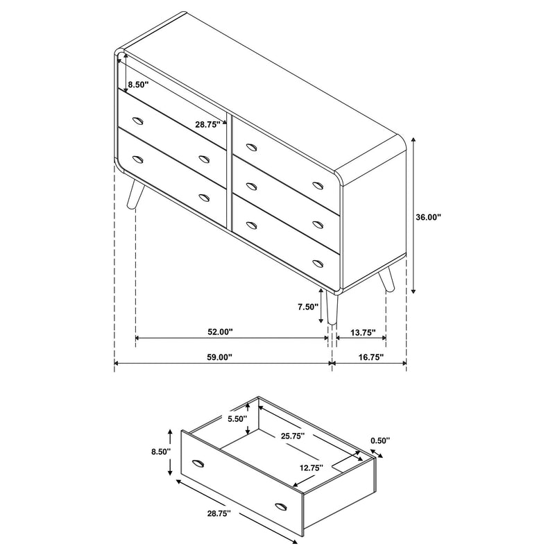 Robyn 5-piece Full Bedroom Set Light Ash