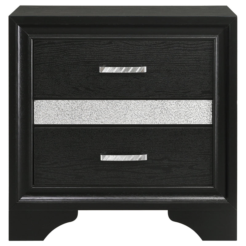 Transitional 2 Drawer Nightstand With Hidden Jewelry Tray