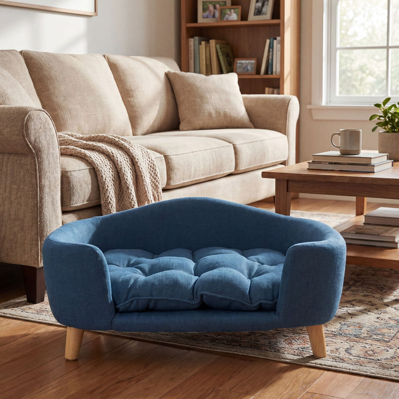 Elevated Dog Bed Frame For Small Dogs - Navy Blue