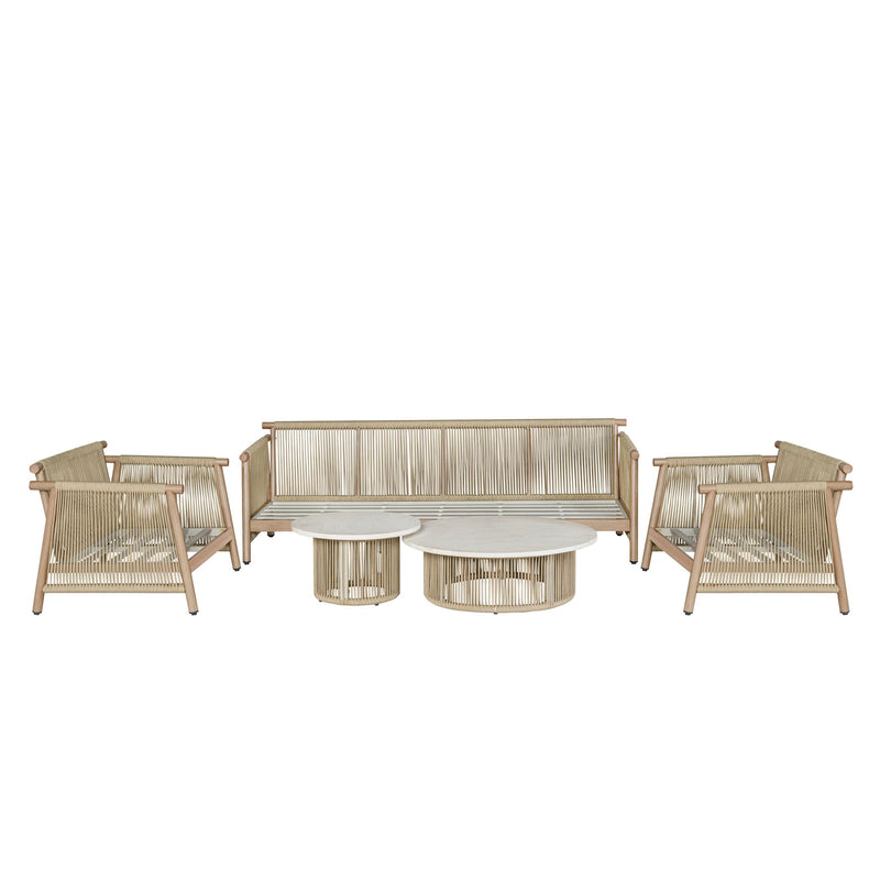 Zira - 5 Piece Patio Sofa Set - Beige