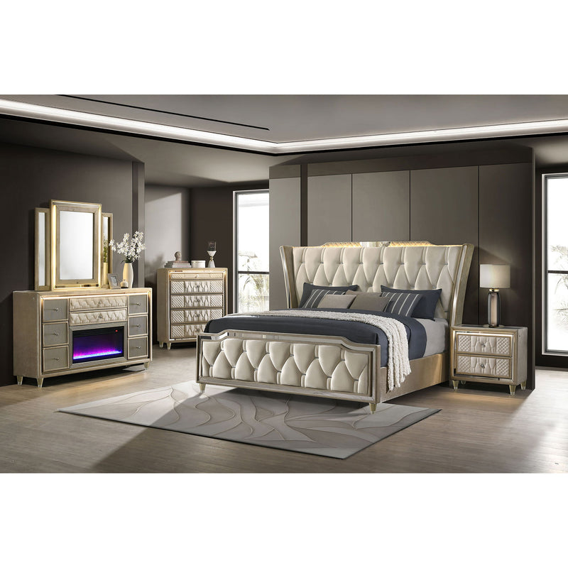 Mika - 2 Drawer LED Nightstand With USB