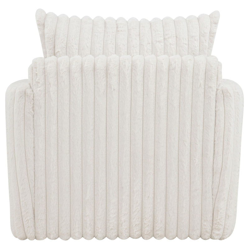 Sarco Corduroy Upholstered Swivel Accent Arm Chair Ivory