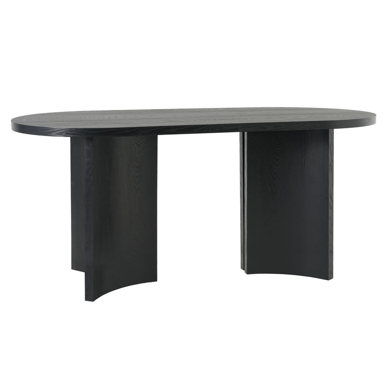 Dining Table With Curved Legs - Black