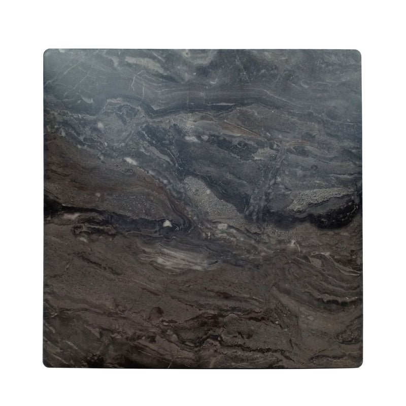 Modern Bar Height Dining Table, Rubberwood Legs And Laminate Table Top, Paladina Marble - Black