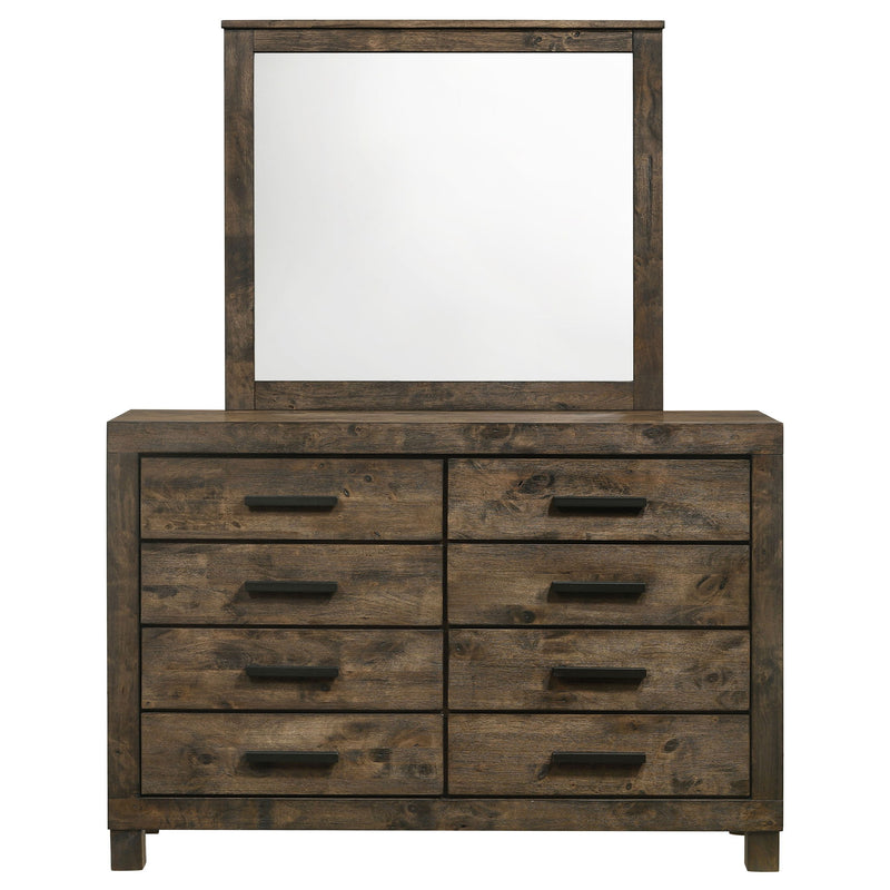 Bren - 8 Drawer Dresser With Mirror - Rustic Brown