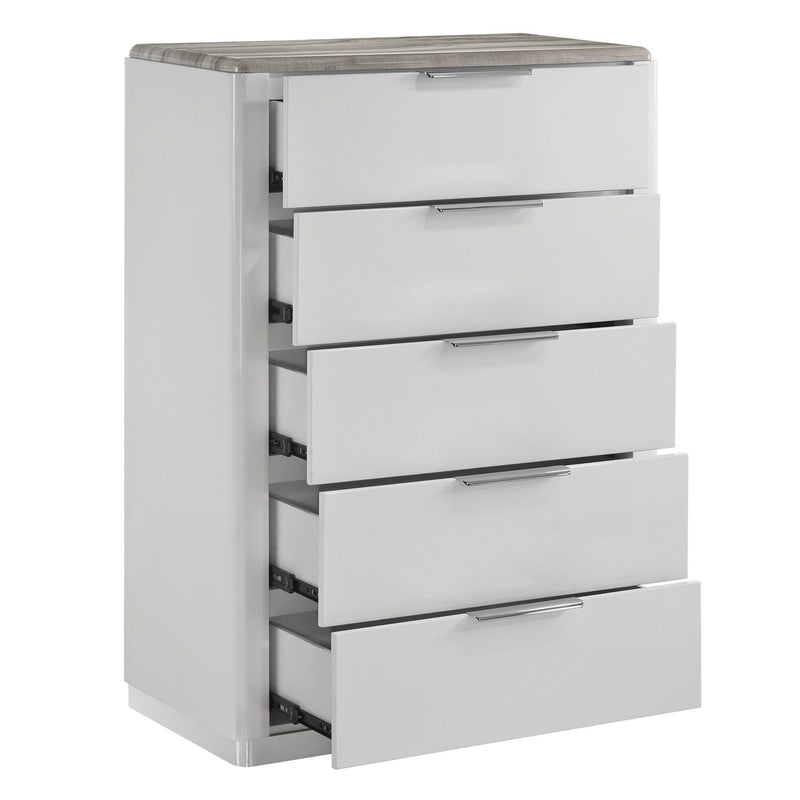 Jazz - 5 Drawer Chest - White