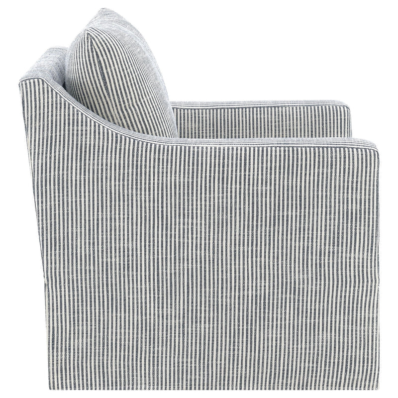 Merced - Upholstered Sloped Arm Accent Swivel Chair With 360 Degree Swivel Base - Gray