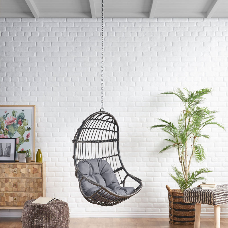 Richards - Outdoor / Indoor Wicker Hanging Chair - Gray