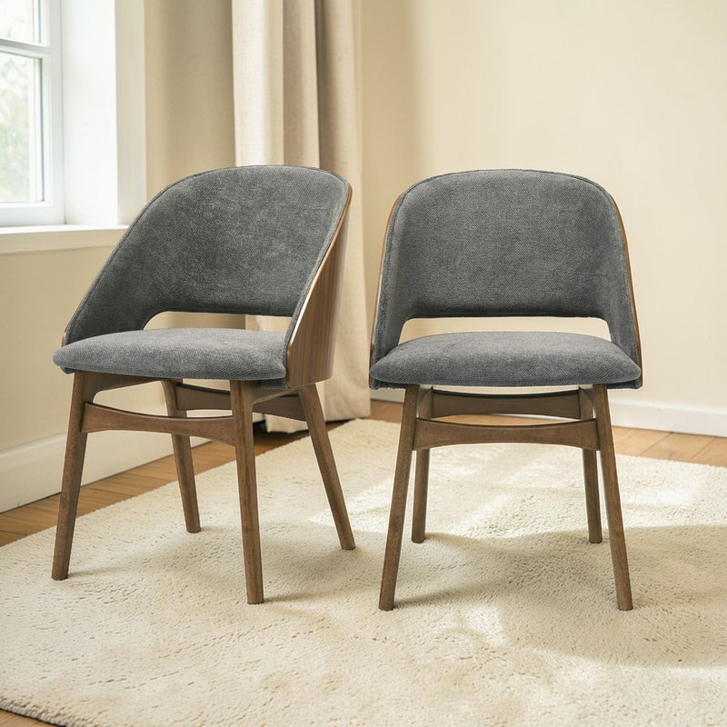 Delmon - Side Chair (Set of 2) - Gray / Walnut