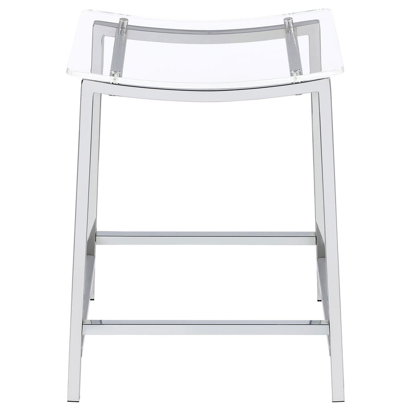 Jovani Acrylic Backless Counter Stool Chrome (Set of 2)