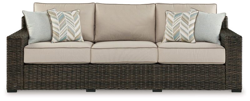 Coastline Bay - Sofa With Cushion - Brown