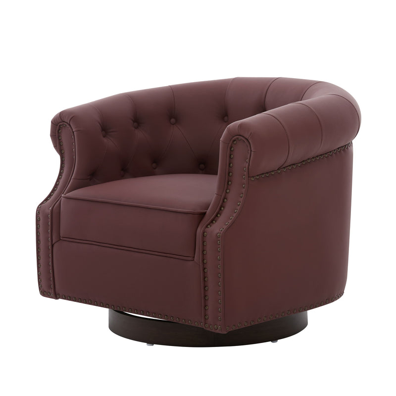 360° Swivel Accent Chair With Curved Back