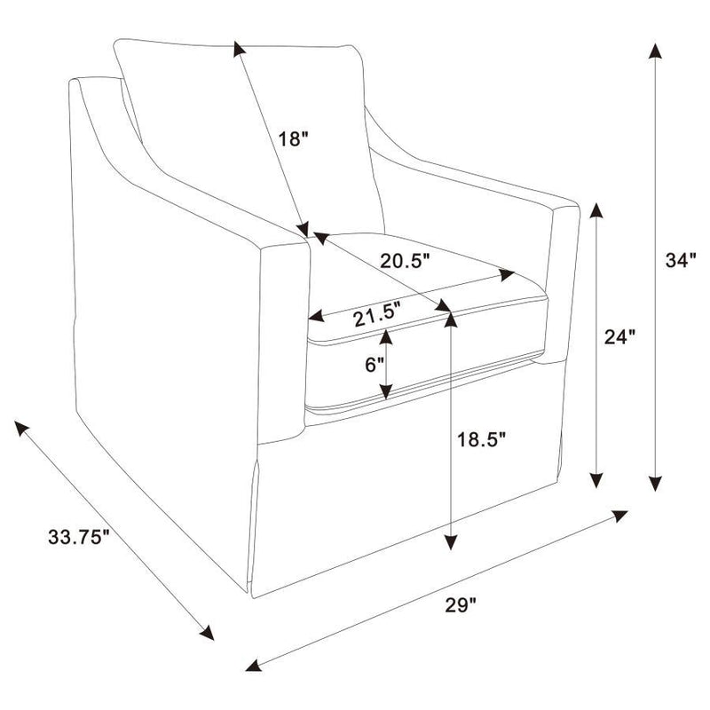 Winter - Upholstered Sloped Arm Accent Swivel Chair