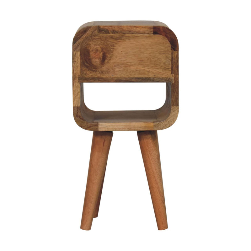 Mini California Curved Nightstand Wth Lower Slot