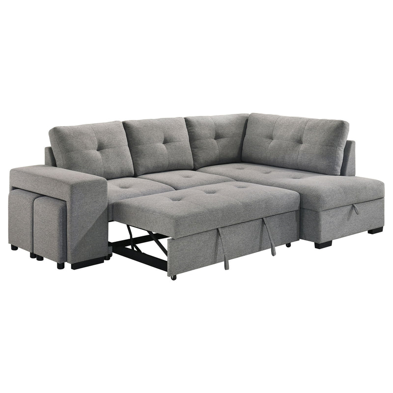 Atkinson - Sleeper Sectional Sofa With Lift Top Chaise - Gray