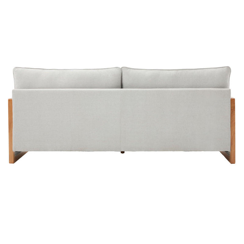 Modern 3 Seater Sofa With Wood Armrests